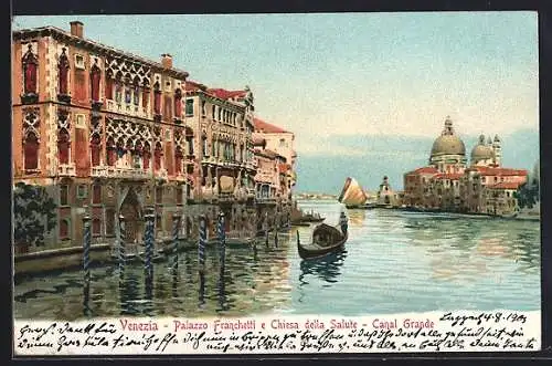 Lithographie Venezia, Palazzo Franchetti e Chiesa della Salute, Canal Grande