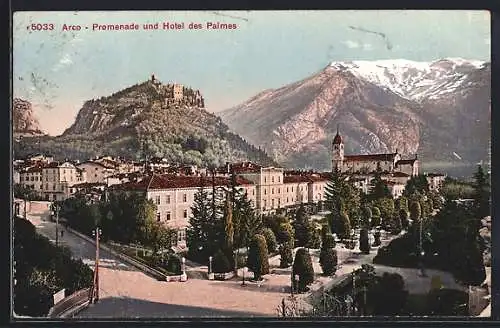 AK Arco, Promenade mit Hotel des Palmes