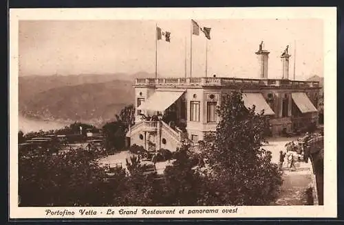 AK Portofino Vetta /Riviera di Levante, Le Grand Hotel-Restaurant et panorama ovest