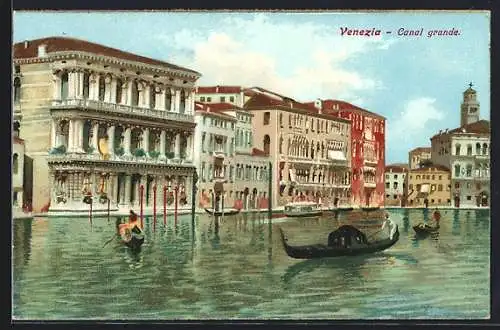 AK Venezia, Canal Grande mit Gondeln