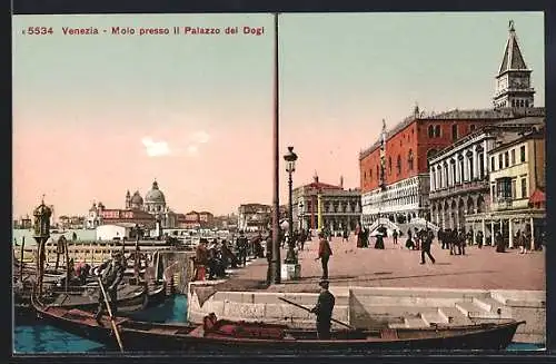 AK Venezia / Venedig, Molo presso il Palazzo dei Dogi, Hafenpartie