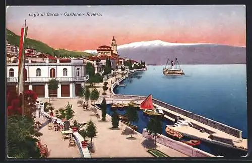 AK Gardone-Riviera /Lago di Garda, Vista parziale, Porto