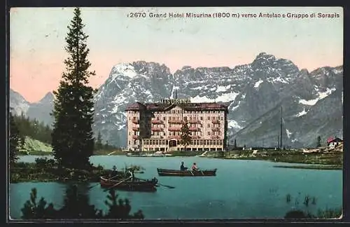 AK Misurina, Grand Hotel Misurina verso Antelao e Gruppo di Sorapis