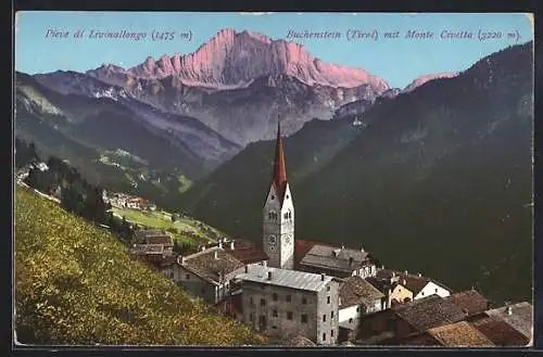 AK Pieve di Livinallongo, Ortsansicht mit Buchenstein und Monte Civetta