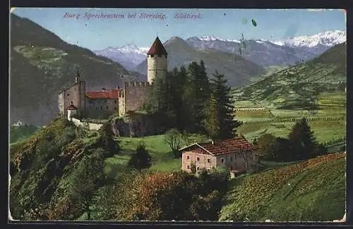 AK Sterzing /Südtirol, Burg Sprechenstein mit Umgebung