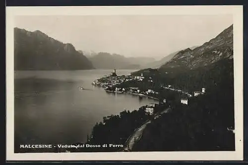 AK Malcesine, Veduta dal Dosso di Ferro, Blick auf den Ort mit Kirche