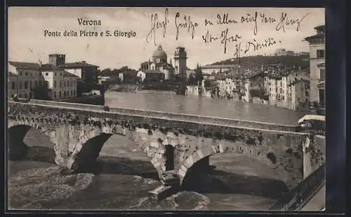 AK Verona, Ponte della Pietra e S. Giorgio, Brücke