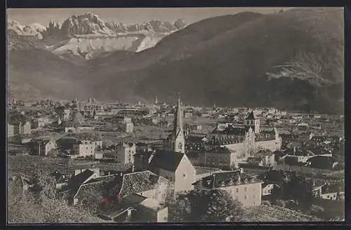 AK Gries-Bozen, Ortsansicht mit Rosengarten aus der Vogelschau