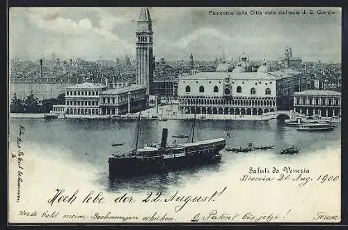 AK Venezia, Panorama della Città dall`isola di S. Giorgio