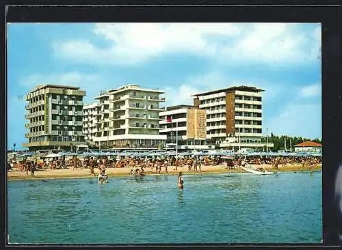 AK Torre Pedrera /Rimini, Hotels und Strand vom Meer aus