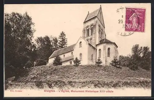 AK Glaignes, L`Eglise, Monument Historique XIIIe siècle