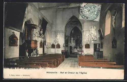 AK Hénonville, Nef et Chœur de l`Eglise