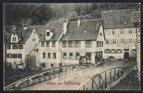 AK Neuenbürg / Enz, Am Gasthaus zum Hirsch