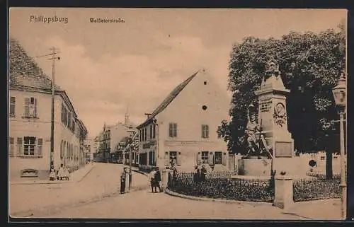AK Philippsburg / Baden, Blick in die Weissetorstrasse