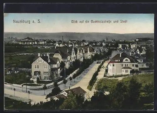 AK Naumburg a. S., Blick auf die Buchholzstrasse und Stadt