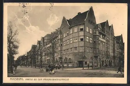 AK Augsburg, Partie bei der Prinzregentenstrasse