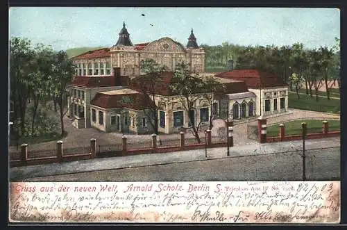 AK Berlin-Neukölln, Gasthaus Neue Welt v. A. Scholz