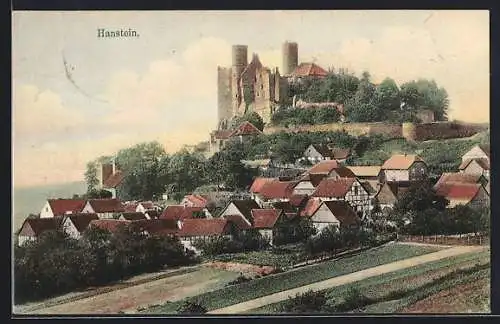 AK Bornhagen, Gesamtansicht mit Burg Hahnstein