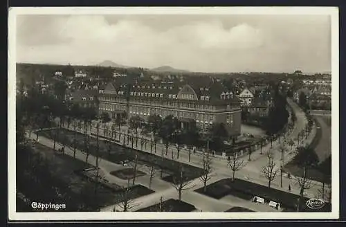 AK Göppingen, Blick auf die Mädchenschule mit umliegendem Park