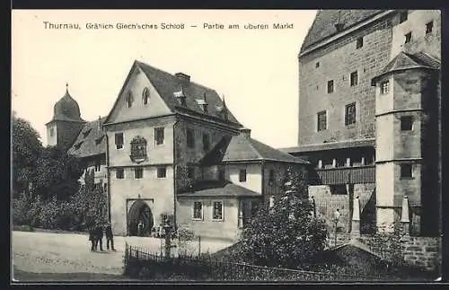 AK Thurnau, Gräflich Giech`sches Schloss, Partie am oberen Markt