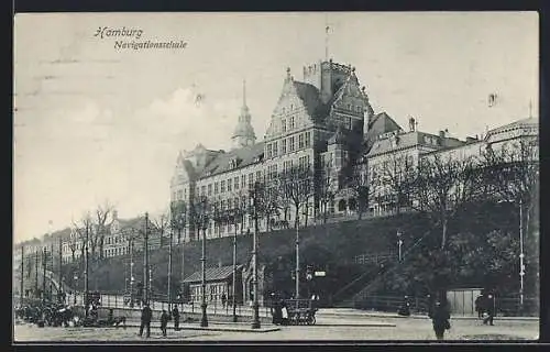 AK Hamburg-St.Pauli, Partie an der Navigationsschule