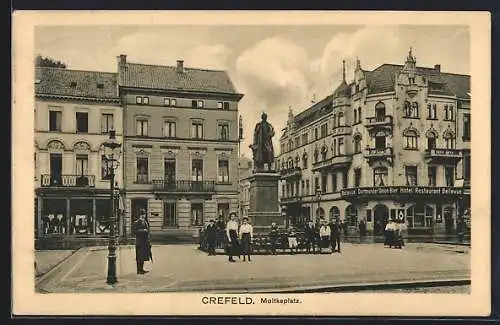 AK Crefeld, Hotel-Restaurant Bellevue am Moltke-Platz