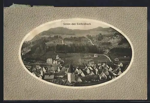 AK Eschenbach / Mfr., Ortsansicht im Passepartout