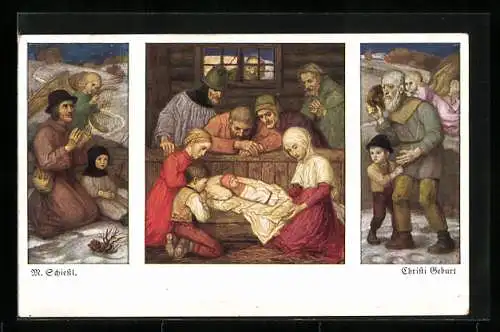 Künstler-AK Matthäus Schiestl: Bilder von Christi Geburt