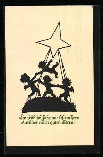 Künstler-AK Georg Plischke: Kleine Engel tanzen unter einem Stern