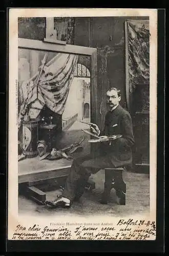 AK Maler Frederic Humbert arbeitet in seinem Atelier