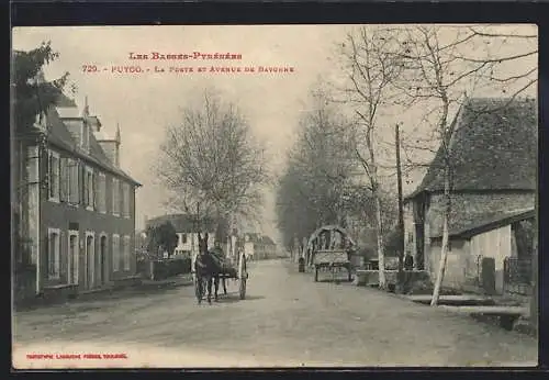 AK Puyoo, La Poste et Avenue de Bayonne