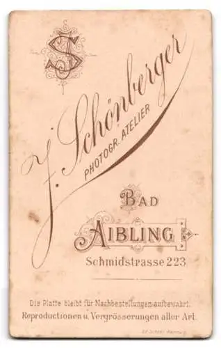 Fotografie J. Schönberger, Bad Aibling, Schmidstrasse 223, Dame aus Bayern in Tracht