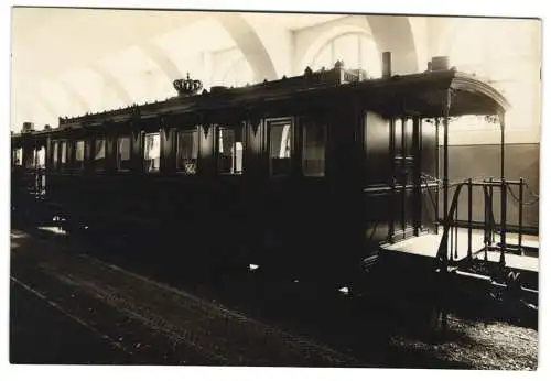 Fotografie Eisenbahn-Waggon Prunkwagen / Salonwagen von König Ludwig II. von Bayern