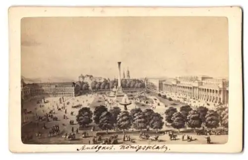 Fotografie unbekannter Fotograf, Ansicht Stuttgart, Blick über den Königsplatz