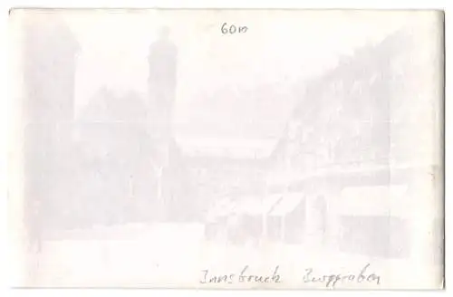 Fotografie Fritz Gratl, Innsbruck, Ansicht Innsbruck, Burggraben mit Kathedrale & Ladengeschäft