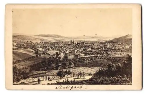 Fotografie unbekannter Fotograf, Ansicht Stuttgart, Stadt-Panorama