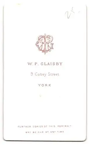 Fotografie W.P. Glaisby, York, 9 Coney Street, Porträt einer älteren Dame