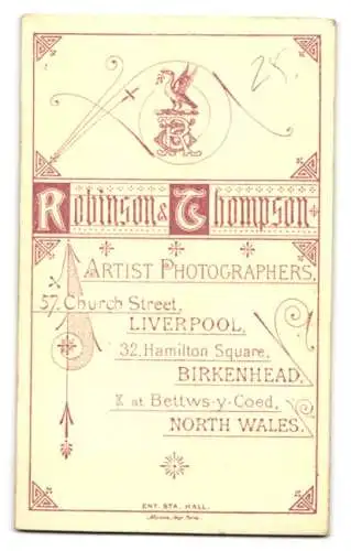 Fotografie Robinson & Thompson, Liverpool, Church Street 57, Porträt eines Herrn