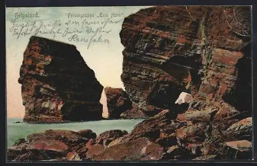 AK Helgoland, Blick auf die Felsengruppe Eris Hörn