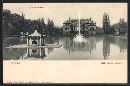 AK Dresden, Kgl. Grosser Garten, Am Palais-Teich