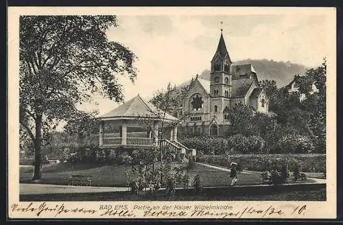 AK Bad Ems, Partie an der Kaiser-Wilhelm-Kirche