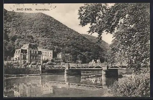 AK Bad Ems, Blick auf die Kaiserbrücke