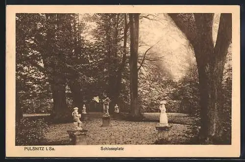 AK Pulsnitz, Partie am Schlossplatz