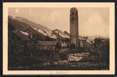 AK Le Casset /Hautes-Alpes, Place de l`Église