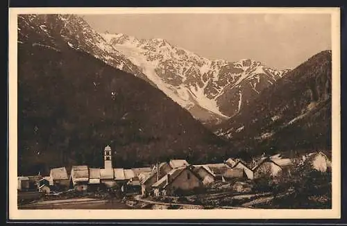 AK Le Casset /Htes-Alpes, Le Village et son Glacier