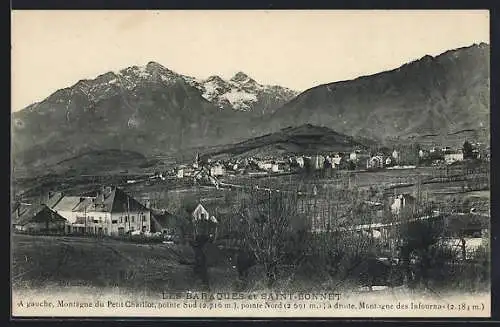 AK Saint-Bonnet, Les Baraques, A gauche, Montagne du Petit Chaillot, pointe Sud, pointe Nord à droite