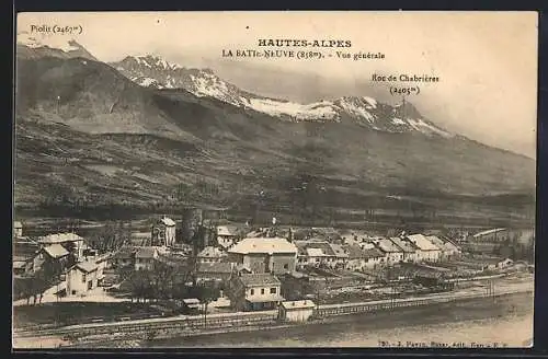 AK La Batie-Neuve /Hautes-Alpes, Vue générale, Piolit et Roc de Chabrières