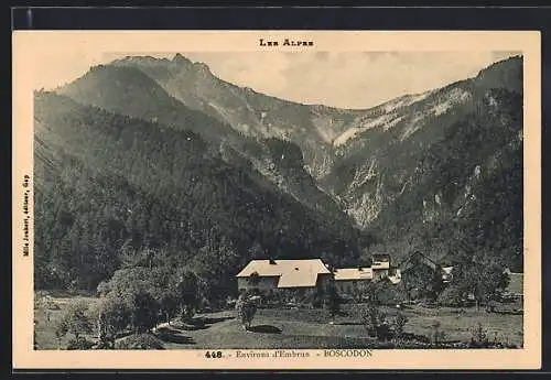 AK Boscodon, vue générale et les Alpes