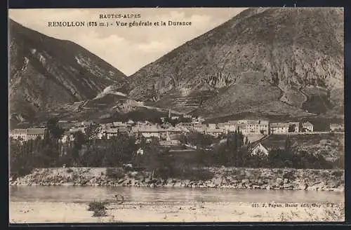 AK Remollon /Hautes-Alpes, Vue générale et la Durance