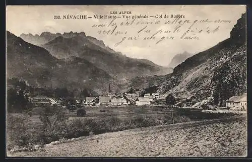 AK Névache, Ville Haute, vue générale, Col de Buffère